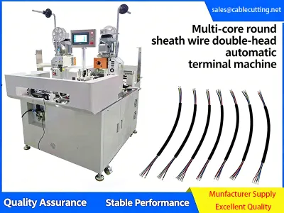 Máquina de crimpado de terminales de doble cabezal totalmente automática para cables con funda multinúcleo JW-17T - Máquina Automática de Crimpado de Cables