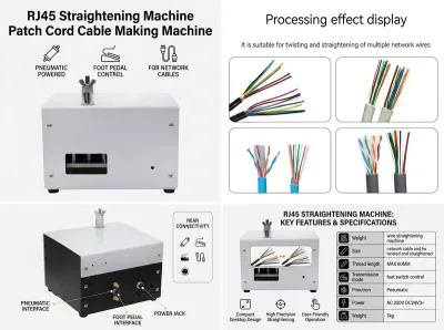 Máquina Enderezadora RJ45 Máquina de Fabricación de Cables de Parche JW-P08