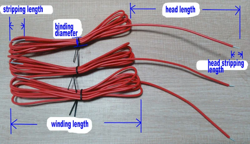 muestra de la máquina encuadernada de bobinado de corte de cable de alimentación completamente automática WPM-CRT-03M, máquina de encuadernación de bobinado de tiras de corte de cable, máquina automática de encuadernación de tiras de corte, máquina de encuadernación de cables de cable de alimentación