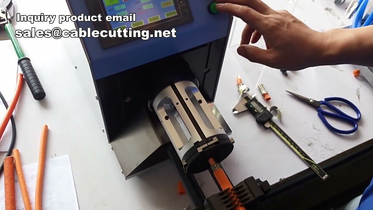 Máquina automática para cortar y pelar cables, peladora de cables coaxiales