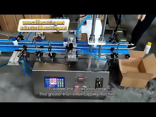 Máquina eléctrica de sobremesa para tapar y sellar botellas PET redondas con prensa de vidrio