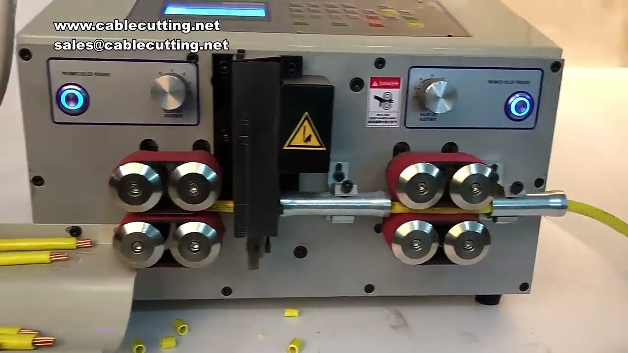 Máquina pelacables automática de 1000W y 8 ruedas - Cortadora y peladora de cables por control computarizado