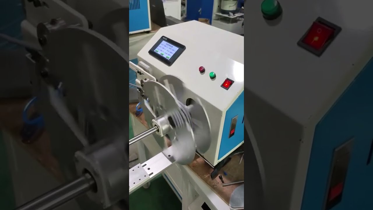 Máquina bobinadora con función de bobinado por medición - Funcionamiento real #fábrica #maquinaria