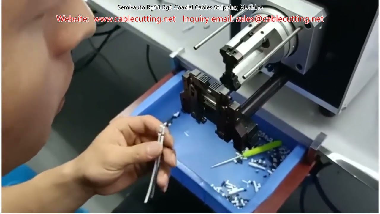 Máquina peladora semiautomática de cables coaxiales RG58 y RG6