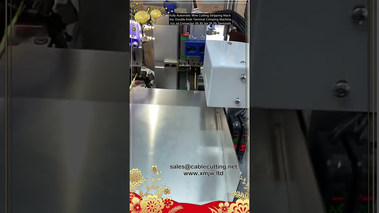 Máquina totalmente automática de corte y pelado de cables con crimpado de terminales en ambos extremos