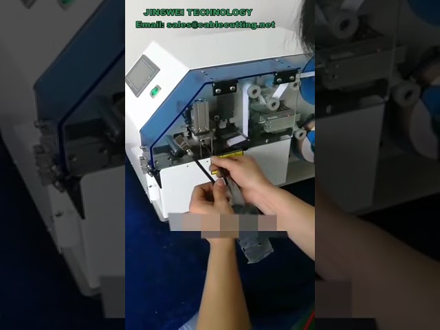 Máquina automática para enrollar lámina de cobre y aluminio en cables blindados