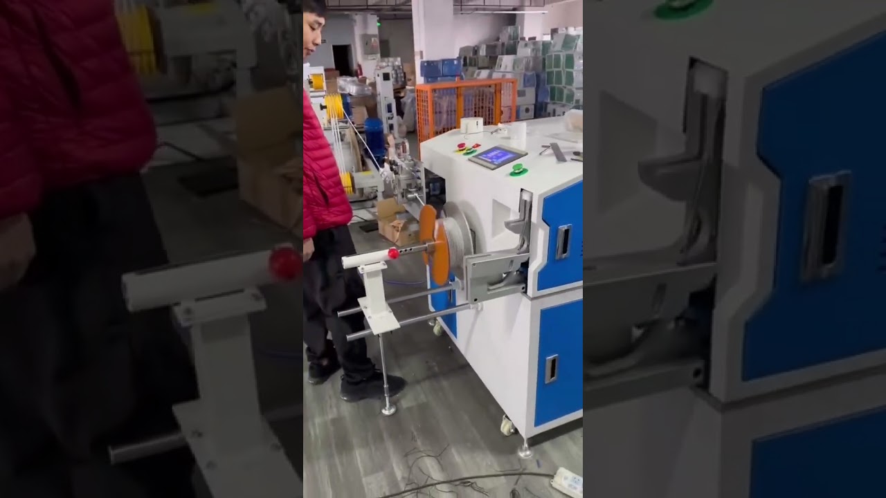 Máquina automática para medir, cortar y empaquetar cables y alambres | Automatización industrial #fábrica #máquina