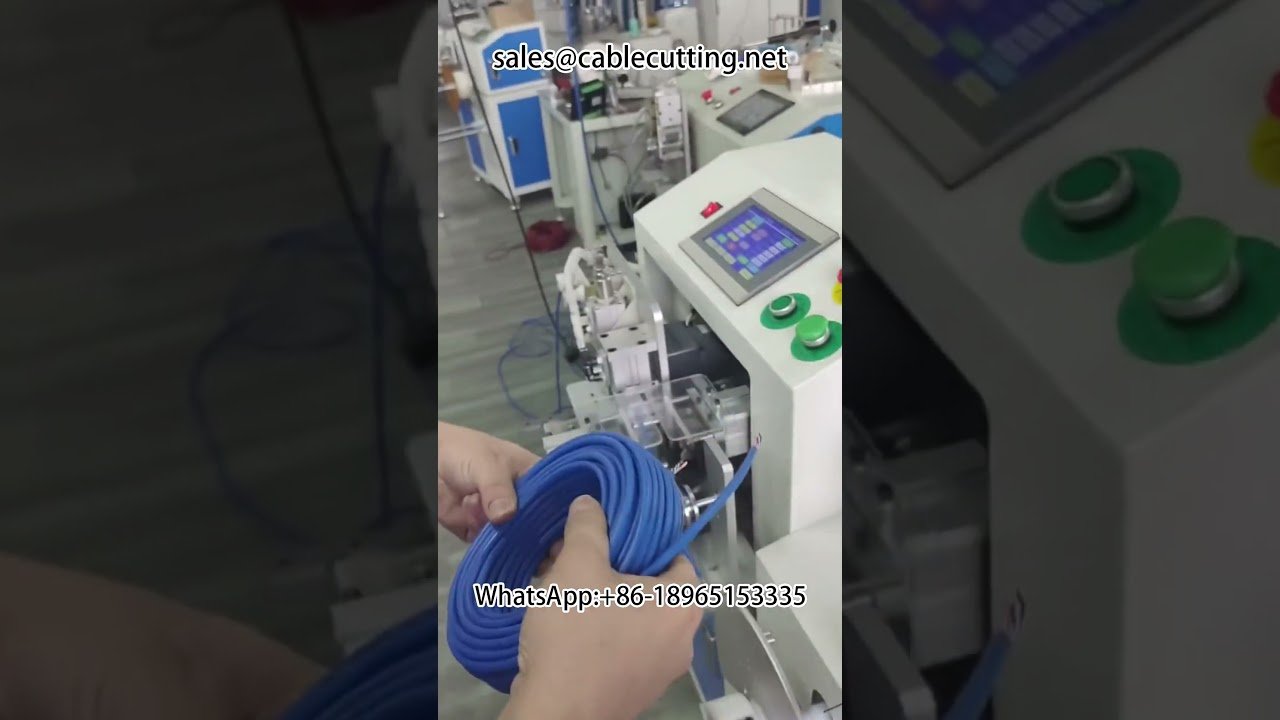 Despelado automático de extremos frontal y trasero, conteo de metros, enrollado clasificado y atado de cable, todo en uno