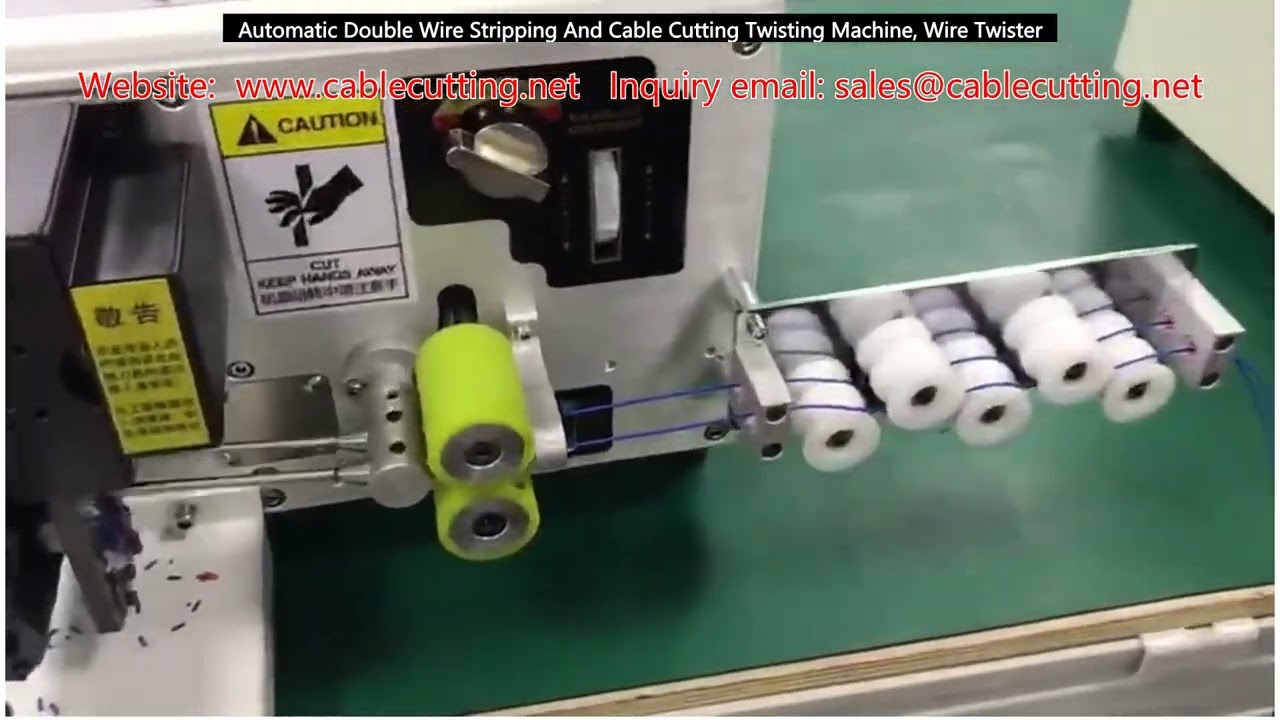 Máquina automática de doble pelado y corte de cables con torsión - Trenzadora industrial