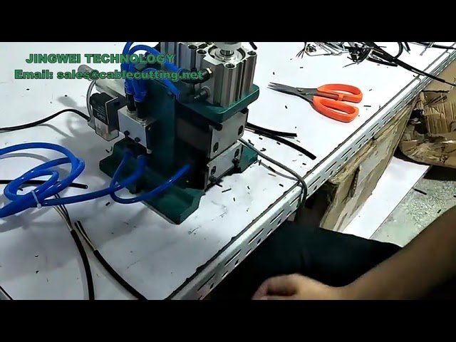 Máquina neumática manual pelacables y trenzadora 3F para fabricación de cables