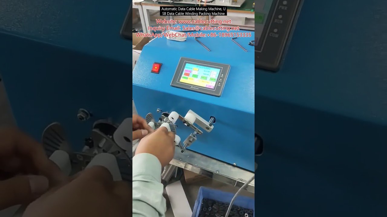 Máquina Automática para Fabricar y Empaquetar Cables de Datos USB - Enrollado y Empaque de Alta Velocidad