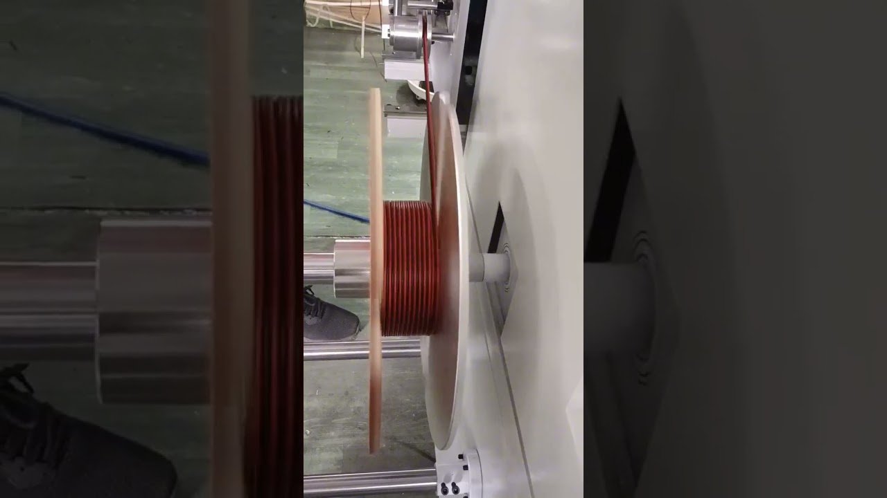 Máquina Automática de Medición, Travesía, Bobinado, Corte y Enrollado de Cable Rojo y Negro | Demostración en Fábrica