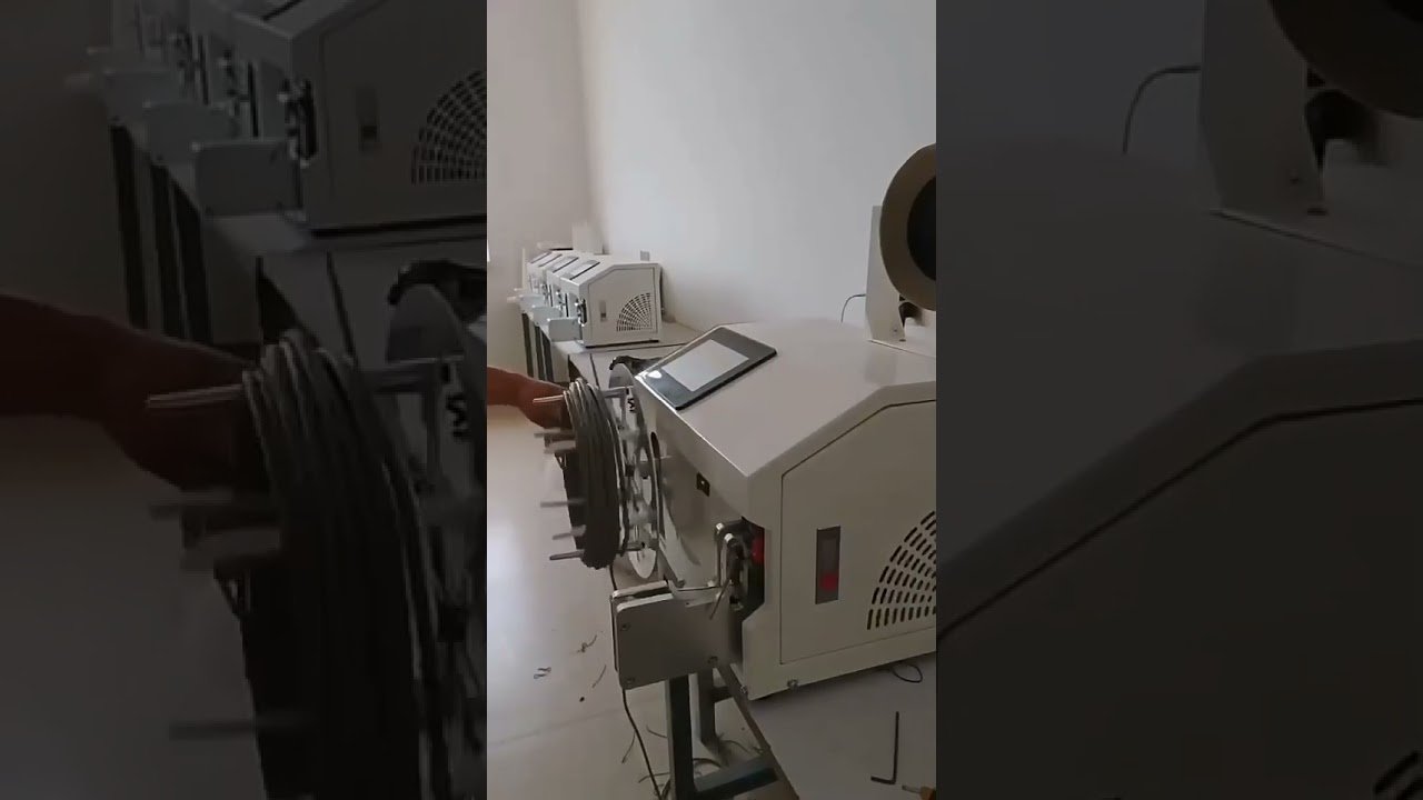 Máquina Semiautomática de Atado con Alambre para Bobinas de Cable | Enrollado y Atado 220V #fábrica #maquinaria