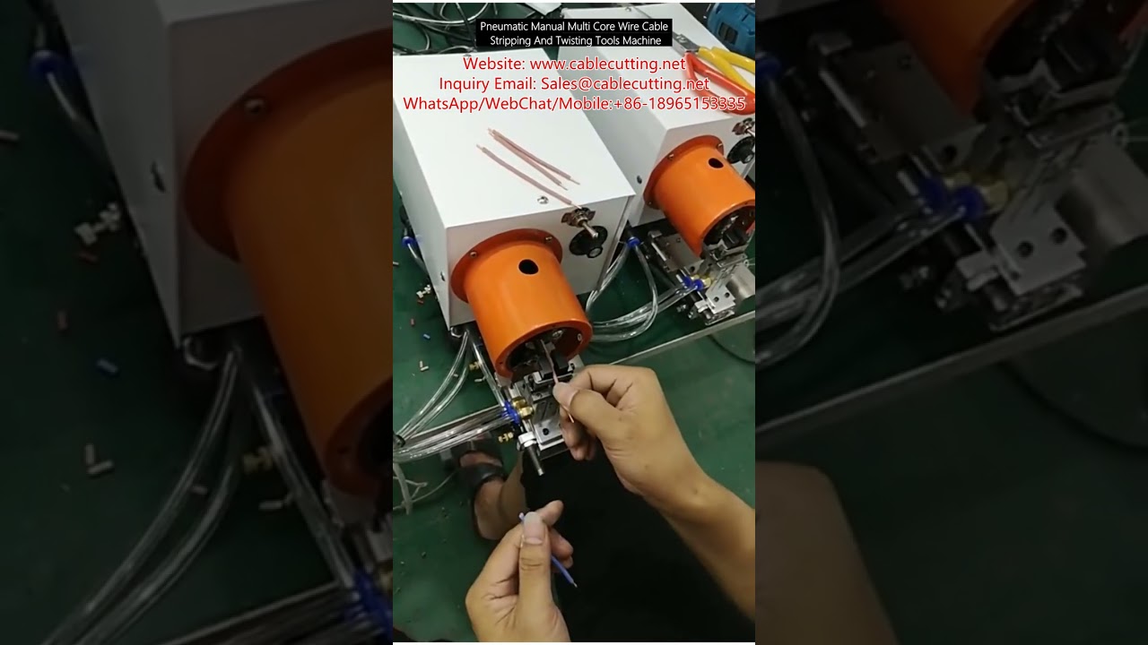 Máquina neumática y manual para pelar y torcer cables multinúcleo