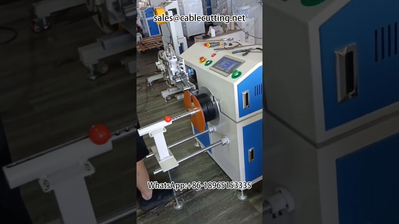 Máquina bobinadora de cables con contador y corte de precisión